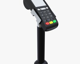 Universal Credit Card POS Terminal 02 With Stand 3D модель