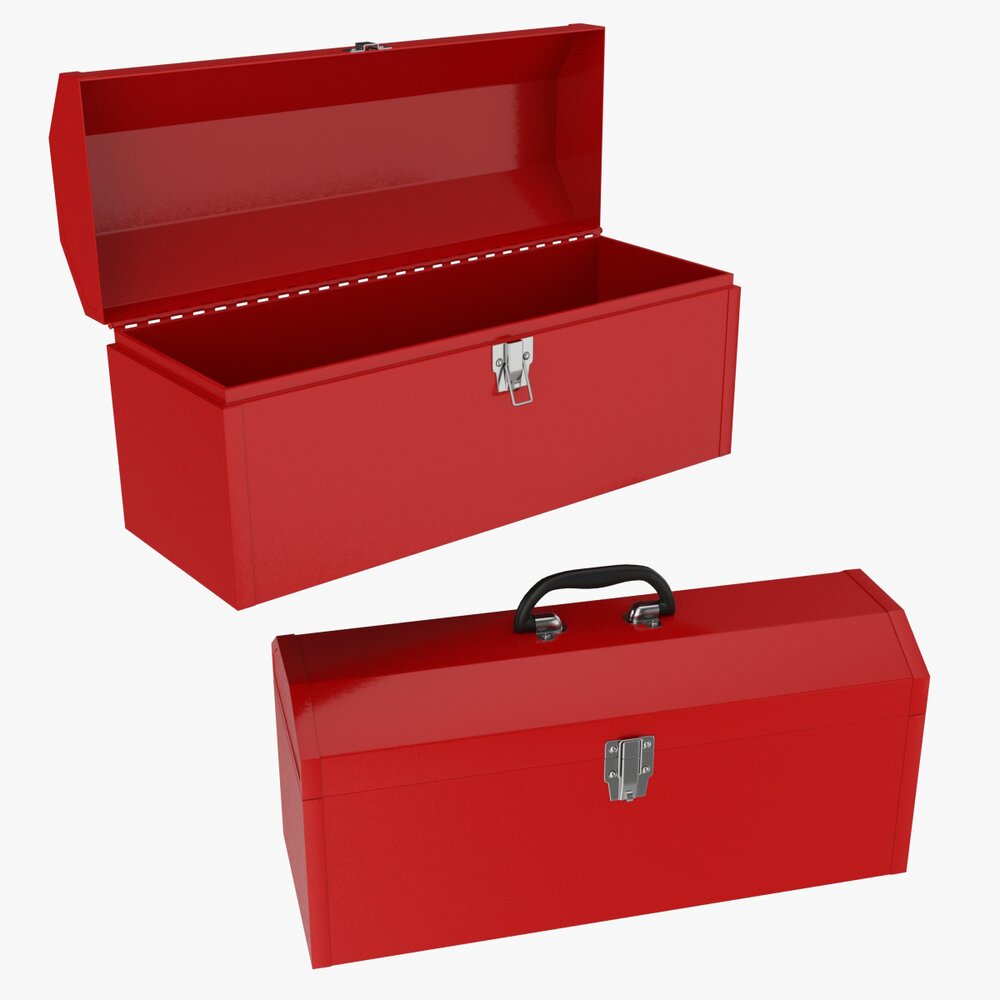 Vintage Metal Portable Toolbox Chest Set 3D model - Download Life and  Leisure on
