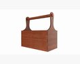 Vintage Wooden Portable Toolbox Chest 3D-Modell