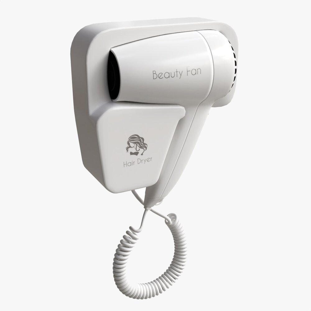 Wall Mount Compact Hair Dryer 3D model