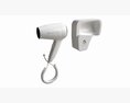 Wall Mount Compact Hair Dryer 3d model