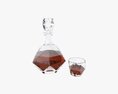 Whiskey Liquor Decanter With Glass 3D 모델 
