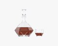 Whiskey Liquor Decanter With Glass 3D 모델 