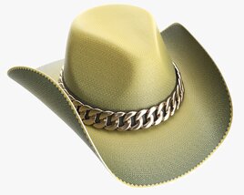 Woman Cowboy Fabric Hat With Curved Brims 3Dモデル