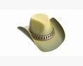 Woman Cowboy Fabric Hat With Curved Brims Modelo 3D