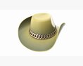 Woman Cowboy Fabric Hat With Curved Brims 3d model