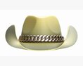 Woman Cowboy Fabric Hat With Curved Brims 3d model