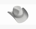 Woman Cowboy Fabric Hat With Curved Brims 3D 모델 
