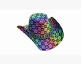 Woman Cowboy Fabric Hat With Curved Brims Modelo 3d