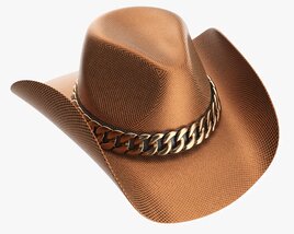Woman Cowboy Metallic Hat With Curved Brims Modelo 3D