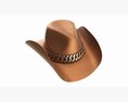 Woman Cowboy Metallic Hat With Curved Brims 3D模型