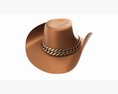 Woman Cowboy Metallic Hat With Curved Brims 3D模型
