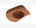 Woman Cowboy Metallic Hat With Curved Brims 3D 모델 