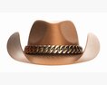 Woman Cowboy Metallic Hat With Curved Brims 3d model
