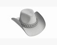 Woman Cowboy Metallic Hat With Curved Brims Modèle 3d
