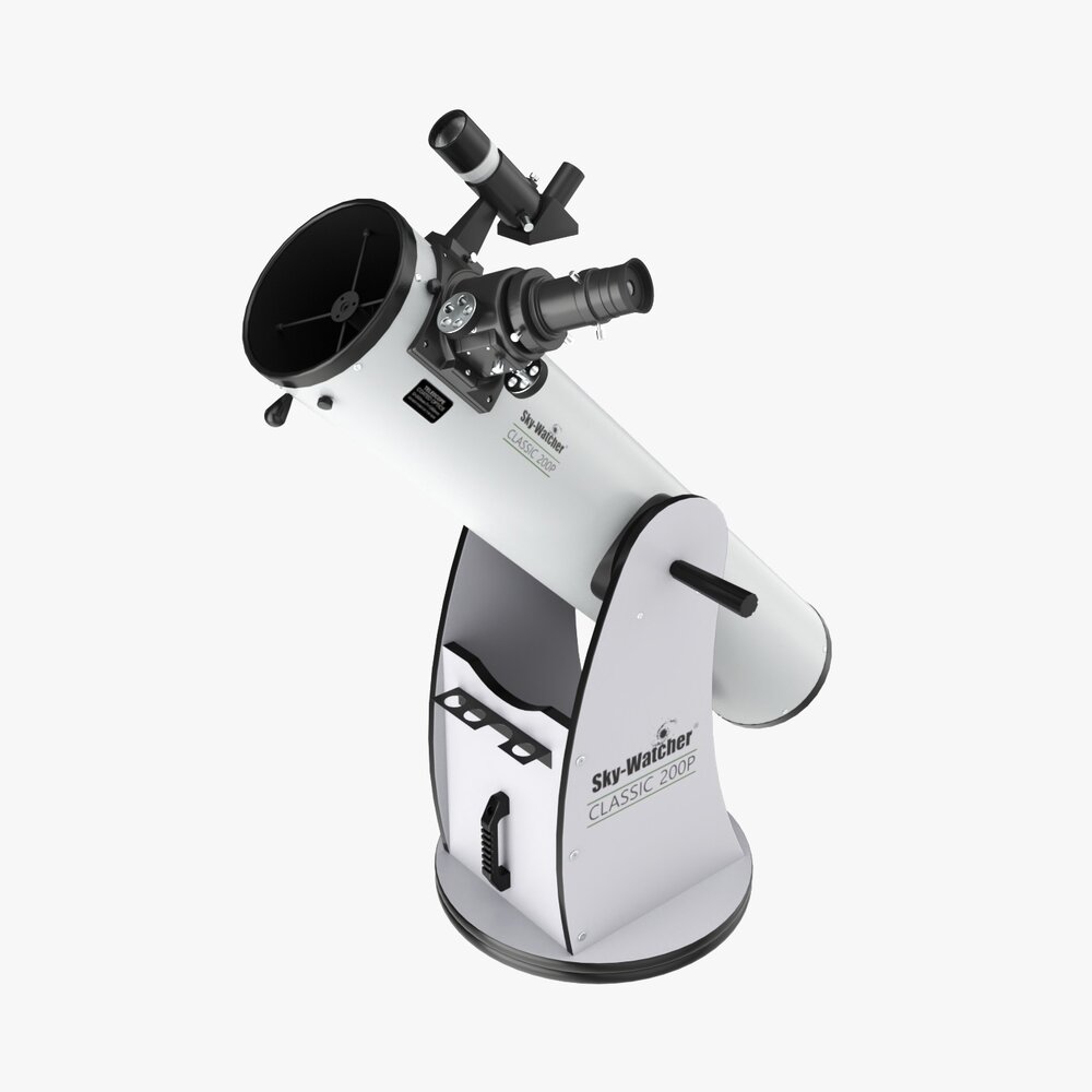 Amateur Dobsonian Mounted Telescope 3D 모델 