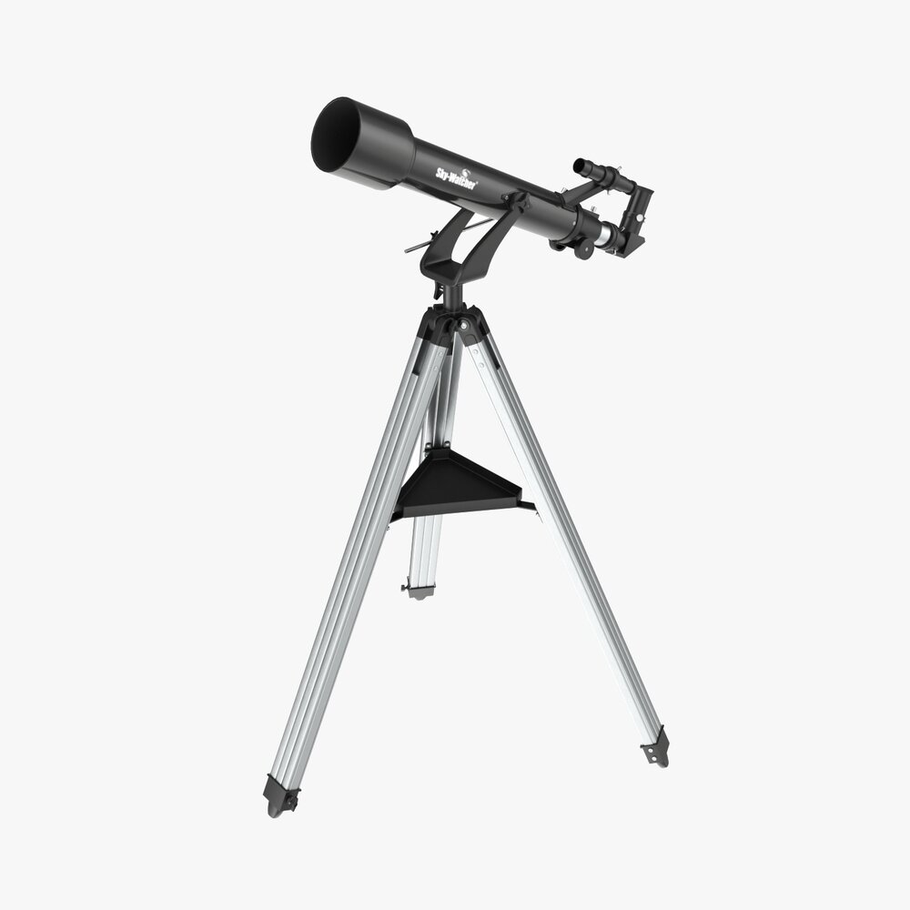 Amateur Refractor Telescope With Tripod 3Dモデル