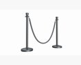 Barrier Post Modern With Braided Rope 3D-Modell