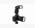 Canon DSLR Camera With Flash On A Tripod 3D模型