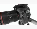Canon DSLR Camera With Flash On A Tripod Modelo 3d