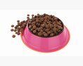 Cat Food Bowl Pink With Print 3D модель
