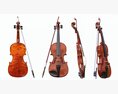Classick Brown Violin With Bow Modèle 3d