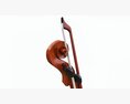 Classick Brown Violin With Bow 3d model