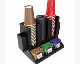 Coffee Bar Organizer Cup Sugar Milk Caddy Modèle 3D
