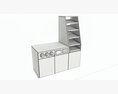 Coffee Station Bar Cabinet Commercial Industrial Modelo 3D