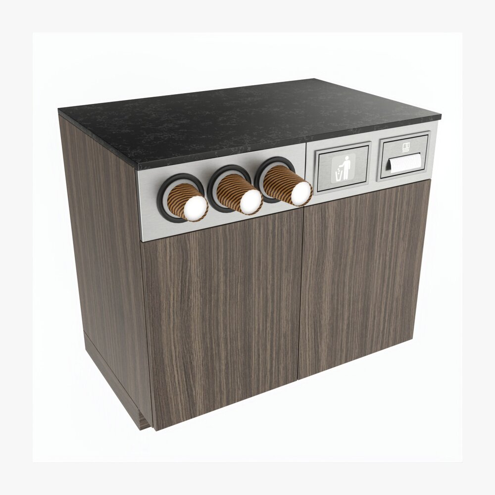 Coffee Station Bar Cabinet Furniture Commercial Industrial 01 3D модель