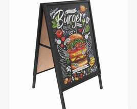 Dual Pavement Sign Poster 3D-Modell