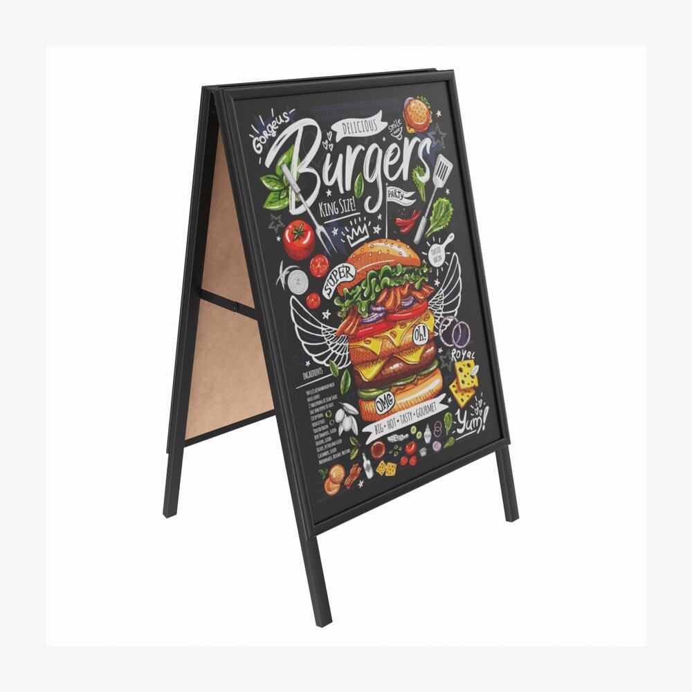 Dual Pavement Sign Poster 3Dモデル