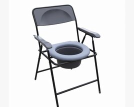 Folding Frame Commode Chair With Pot 3Dモデル