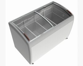 Ice Cream Freezer With Curved Glass Doors Modèle 3D