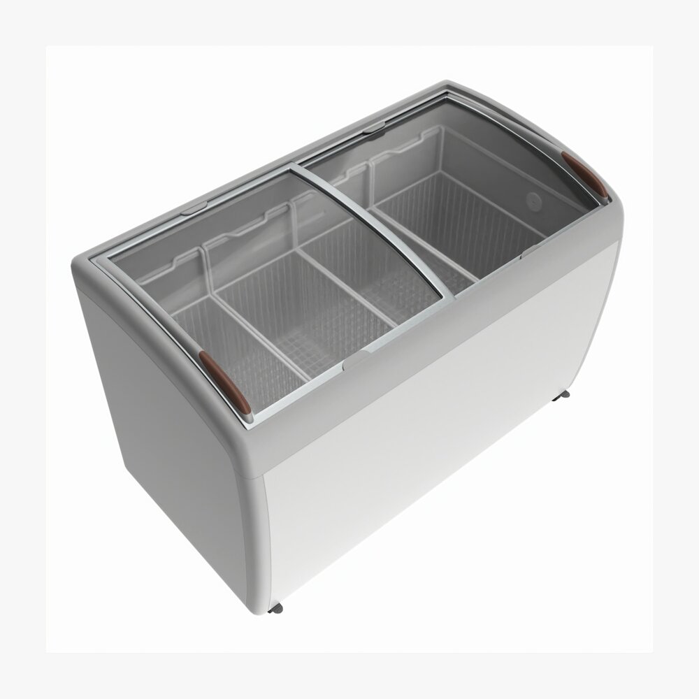 Ice Cream Freezer With Curved Glass Doors 3d model