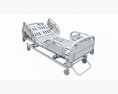 Medical Adjustable Five Functions Hospital Bed 3D модель