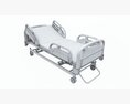Medical Adjustable Five Functions Hospital Bed With Matress 3d model