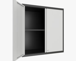 Metal Garage Wall Storage Cabinet With Lock 3D model
