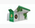 Peppermint Tea Paper Box Opened With Tea Bags 3D 모델 