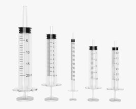 Plastic Syringes 1ml 3ml 5ml 10ml 20ml 3D model