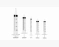 Plastic Syringes 1ml 3ml 5ml 10ml 20ml 3D 모델 