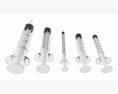 Plastic Syringes 1ml 3ml 5ml 10ml 20ml 3D 모델 