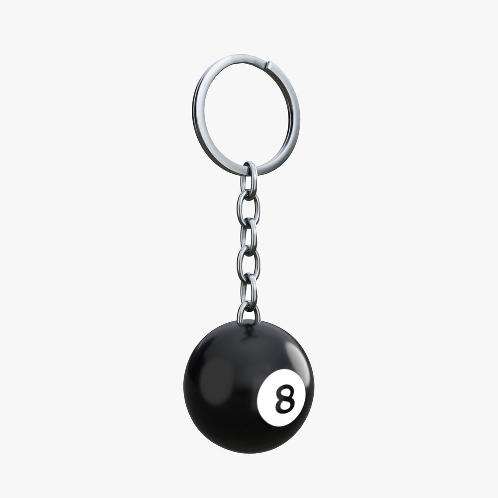 Pool Ball Keychain Modelo 3d