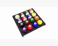 Pool Balls On Plastic Holder Modello 3D