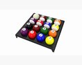 Pool Balls On Plastic Holder Modelo 3D