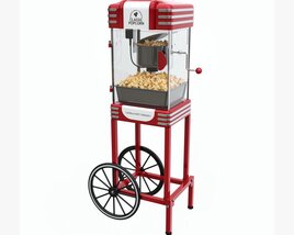 Popcorn Vintage Cart On Wheels Modelo 3d