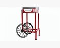 Popcorn Vintage Cart On Wheels 3D 모델 