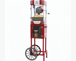 Popcorn Vintage Cart On Wheels With Shelf 3D-Modell