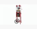 Popcorn Vintage Cart On Wheels With Shelf 3D модель
