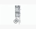 Popcorn Vintage Cart On Wheels With Shelf Modèle 3d